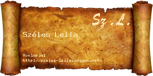 Széles Leila névjegykártya